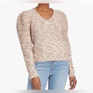 Women's V-Neck Pullover Sweater - Blush Pink